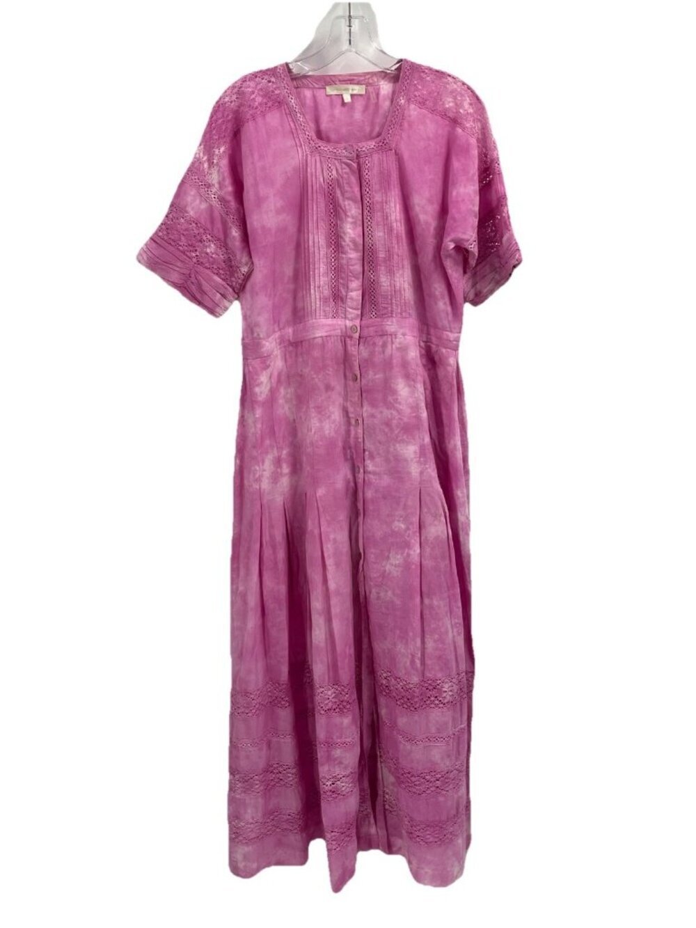 LoveShackFancy Edie Dress Pink Maxi Cotton Sz L Cottagecore Coquette Fairycore